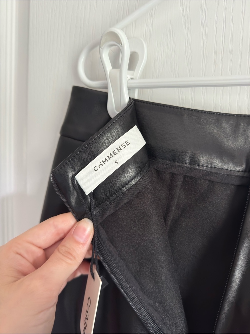 Commense Pleated Split PU Leather Skirt - Picture 7 of 8